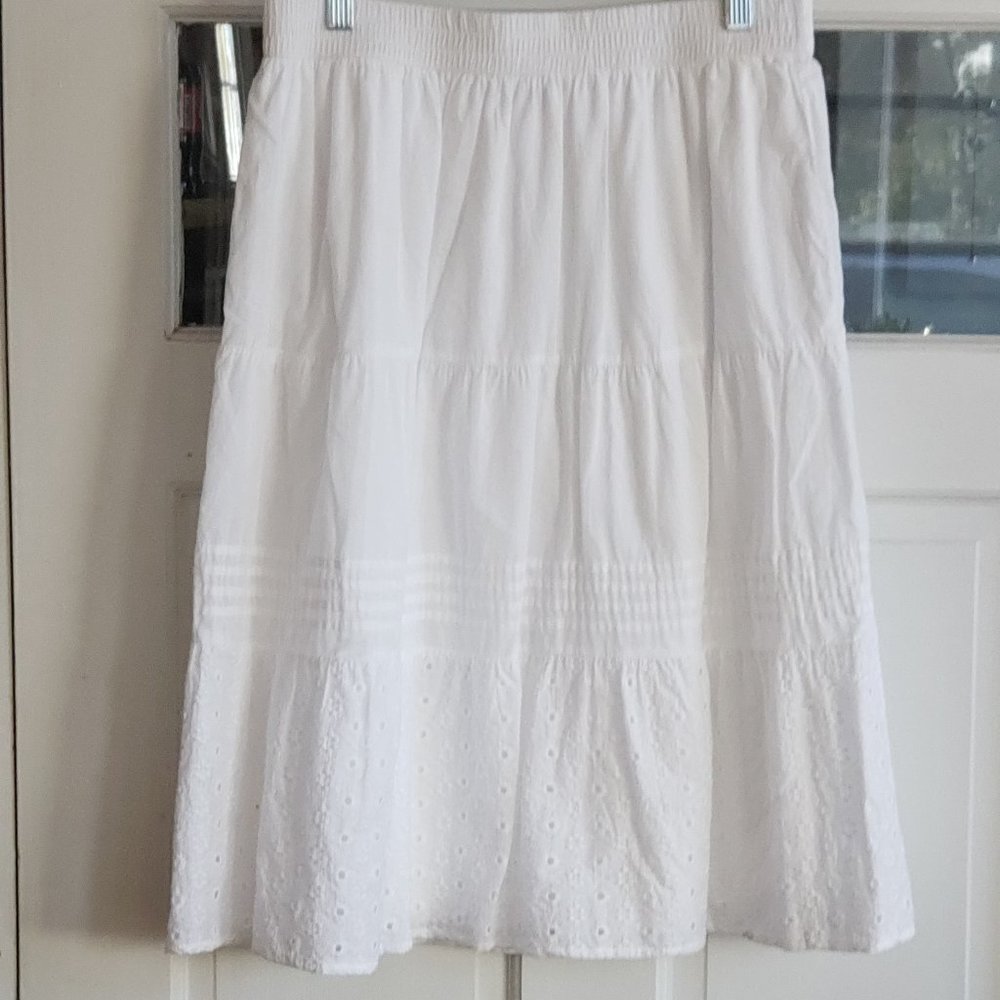 Studio West white eyelet skirt